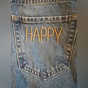 “Happy” high-waisted denim shorts